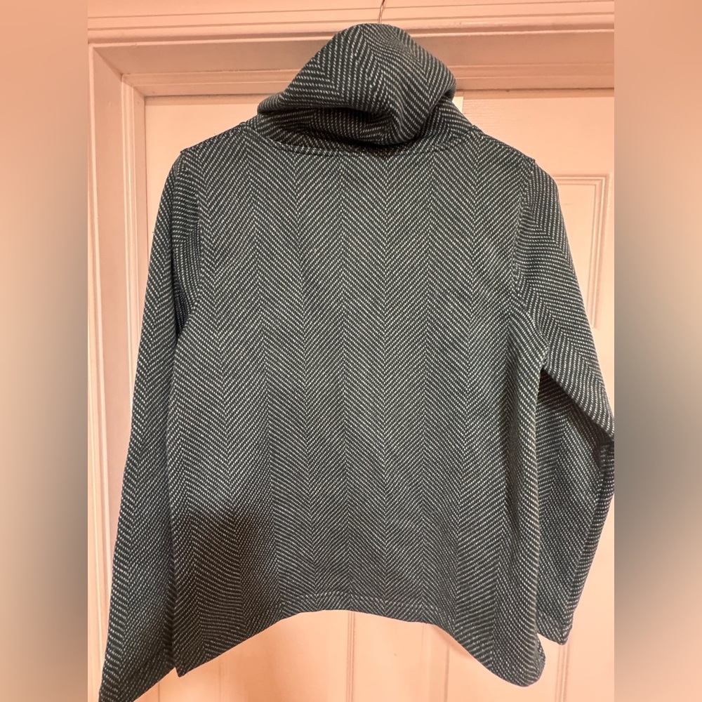 J. Crew Teal Cowl Neck Sweater Long-sleeve funnelneck pullover - Picture 6 of 8